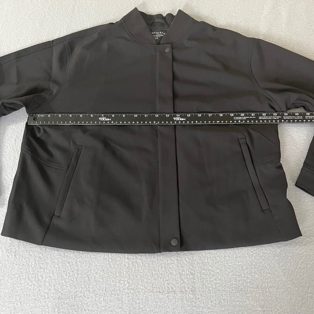 NWT Athleta Black endless Bomber Jacket Full Zip Women XL Lightweight Coat - Picture 5 of 12